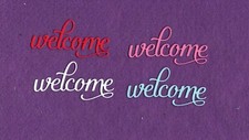 WELCOME  5 die cuts scrapbook cards