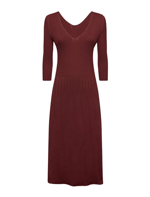 Wolford Merino Wool Rib Dress Burgundy NWT M | eBay