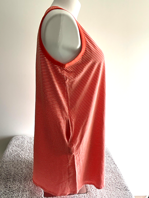 Sonoma Orange Striped Cotton Sleeveless Tank Top Dress w/Pockets XL