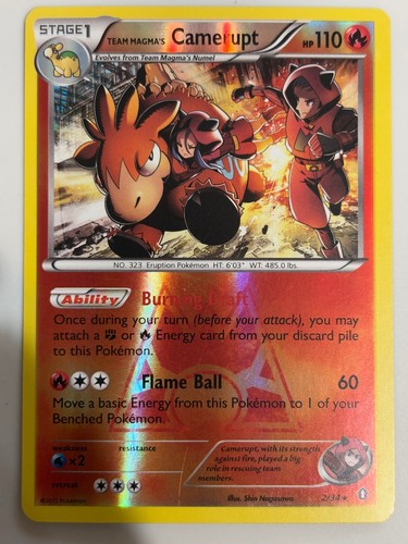 Team Magma's Camerupt 2/34 Double Crisis REVERSE Holo LP/NM