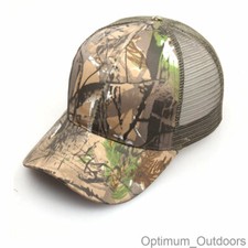 Real Tree Meshback Camouflage Baseball Cap Hunting Hat Army Airsoft Oak Leaf UK
