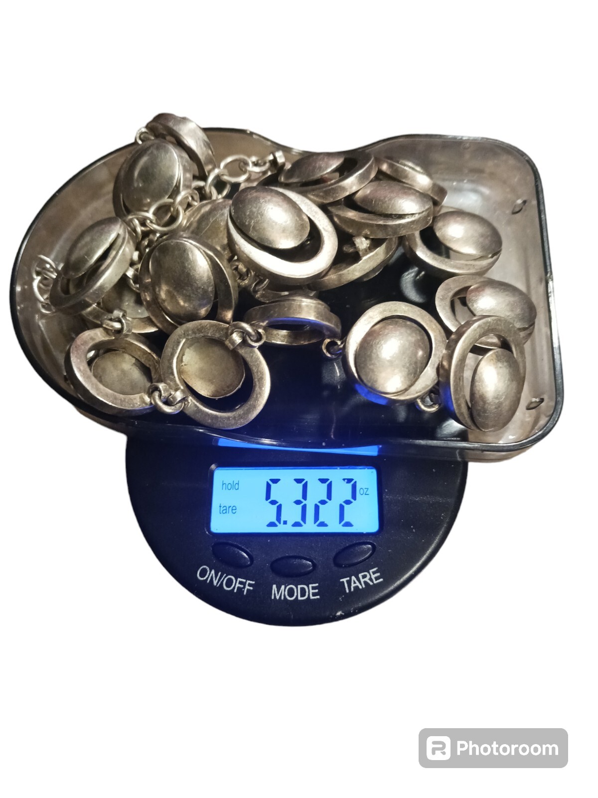 Solid Sterling Silver Statment Necklace Over 5 Ou… - image 7