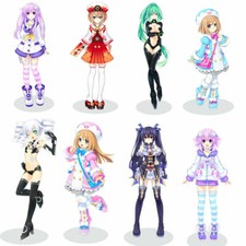 Hyperdimension Neptune Nepgear Noire Uni Blanc Ram Rom Acrylic Stand Figure
