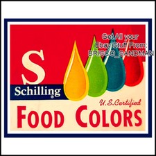 Fridge Fun Refrigerator Magnet FOOD COLORS Box Art Coloring Vintage Retro