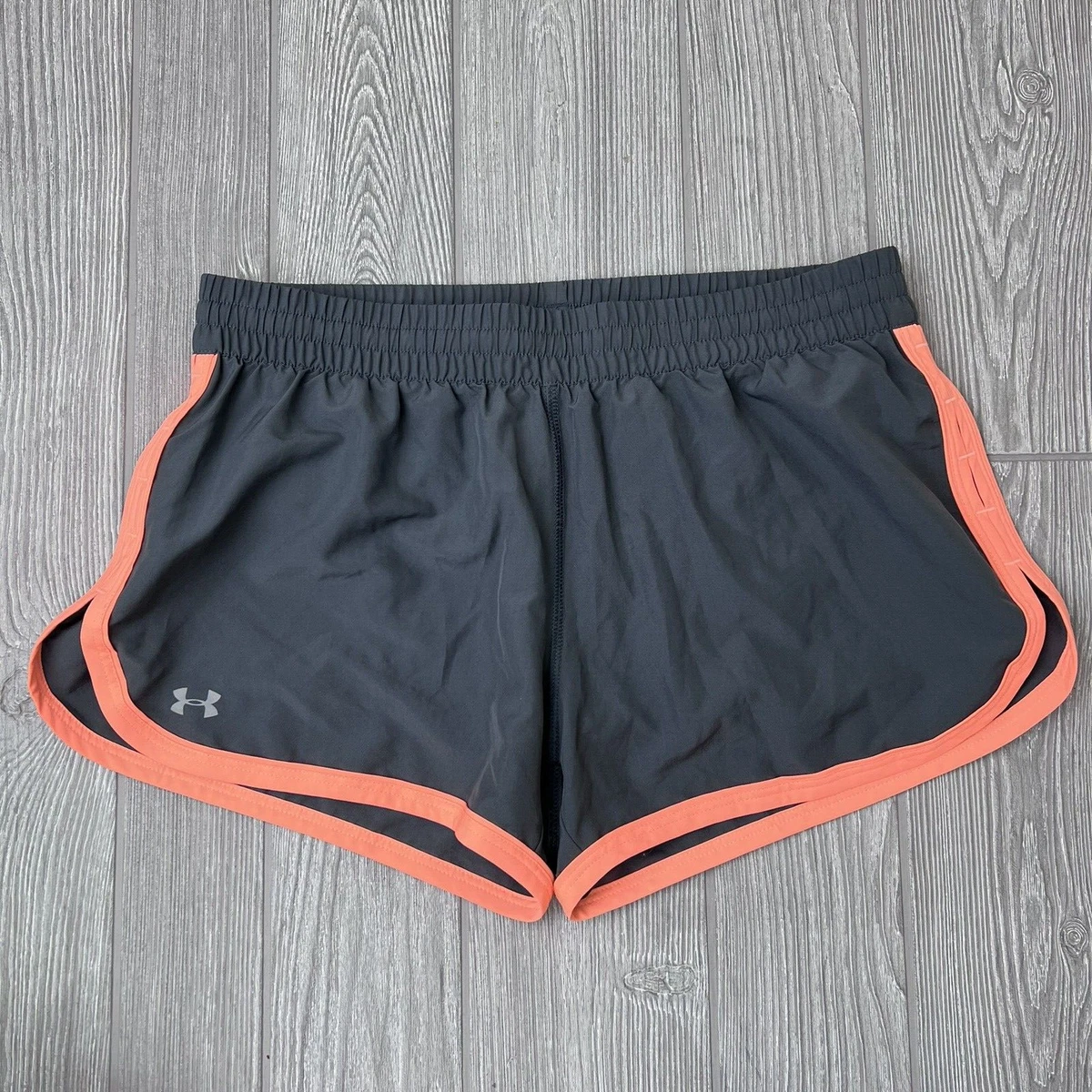 Under Armour Heat Gear Built In Underwear Sport Shorts Gray Coral