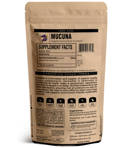 Mucuna Pruriens 50% L-Dopa Ekstrakt Proszek Dopamina Wsparcie nastroju - Zdjęcie 2 z 3