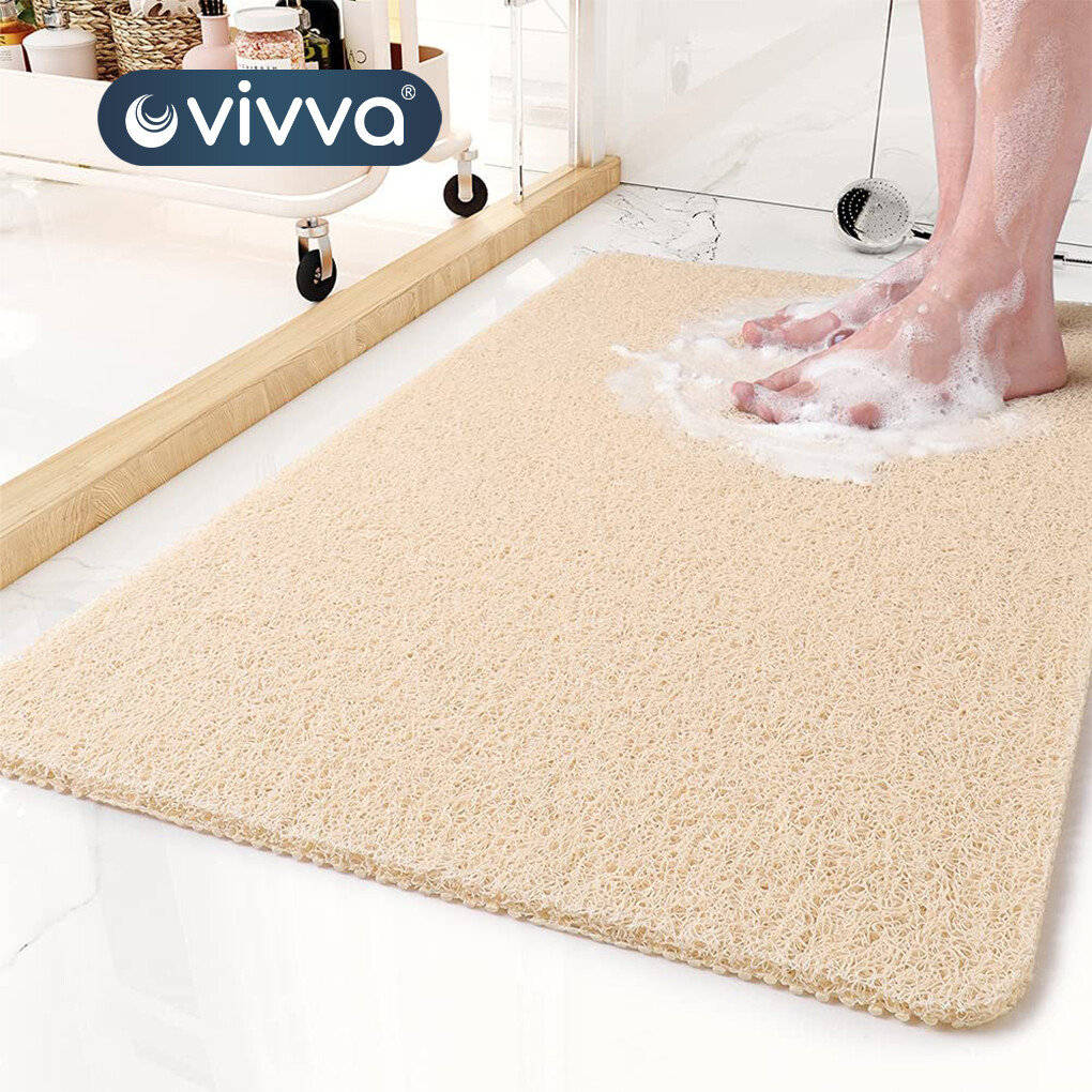 Shower Mat Rug Anti Slip Loofah Bathroom Bath Mat Carpet Water Drains