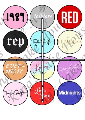 Eras Tor Swift inspirierte essbare Cupcake-Topper, Zuckerguss-Blatt, für einen Taylor-Fan