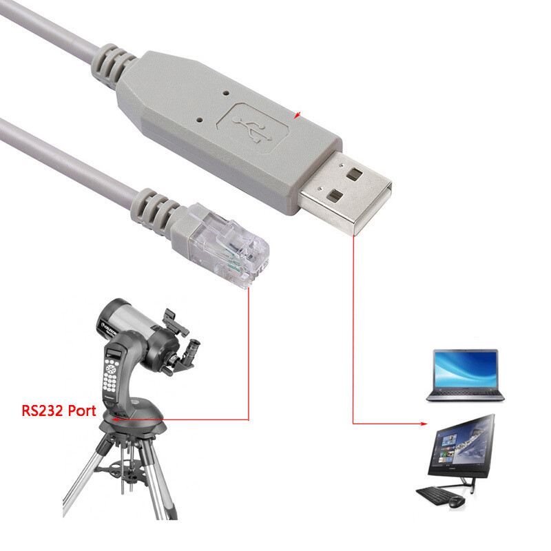 Cavo USB FTDI A RJ9 Per Telescopi Celestron NexStar EQ6: Adattatore Seriale RS232 Da 5 Metri - 4