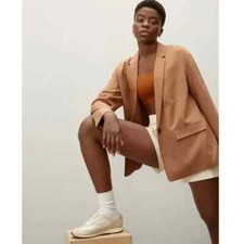 Everlane The Easy One Button Blazer Drapey Lyocell in Camel Brown Women's 0