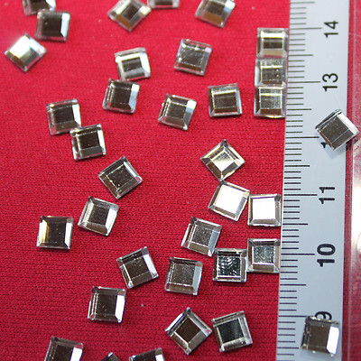 50 Strass Thermocollants Carrés 6x6 Mm - Cristal A+ Qualité Bling - Hotfix - Neuf