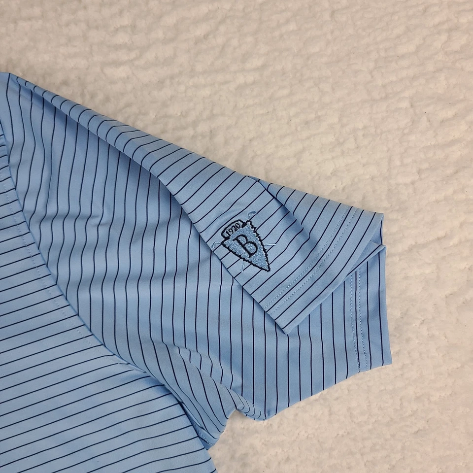 F & G Tech Polo Shirt Mens 2XL XXL Blue Striped Performance Fairway & Greene - Image 4 of 4