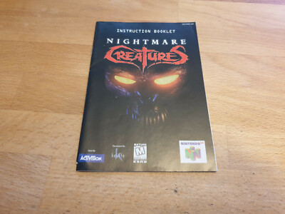 Nightmare Creatures USA NTSC-U Nintendo 64 Instruction Booklet Spielanleitung