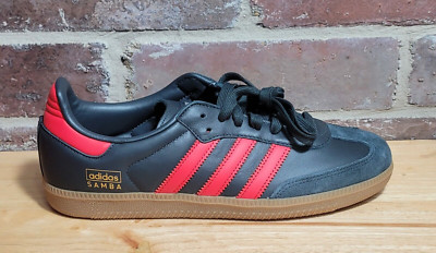 New Adidas Originals Samba OG Carbon Better Scarlet IG6173 Mens Size 9