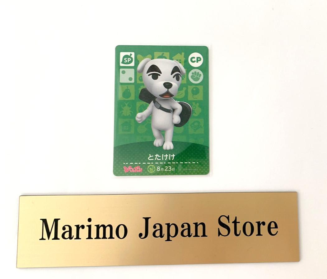 Tarjeta Amiibo Animal Crossing Totake Pikopuri K.K. Slider Nintendo USADO