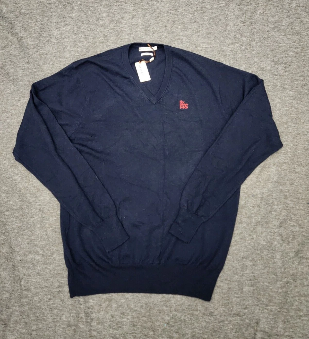 Peter Millar Sweater Mens Large Navy Blue 100% Merino Wool V Neck Pullover Golf