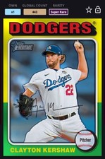Topps Bunt DIGITAL 2024 24 Heritage Chrome Base Clayton Kershaw