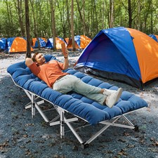 Letto Ospiti Pieghevole con Borsa Trasporto Materasso,Lettino Campeggio Pieghevole Chaise Reclinabile