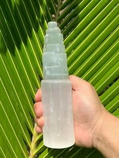 Large Selenite Crystal Tower 8" Tall, Selenite Skyscraper, Selenite Point, Wand