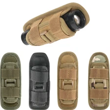 Tactical Molle LED Flashlight Belt Pouch Holster Holder Bag with 360° Rotatable