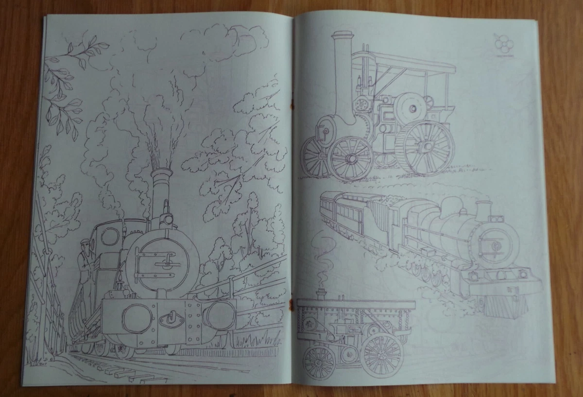 Libro de transferencias vintage TRAINS hierro sobre bordado 12 páginas pirografía A4