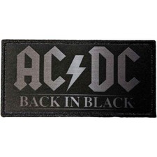 AC/DC Standard Patch: BACK IN BLACK: acdc Official Licenced Merchandise fan gift