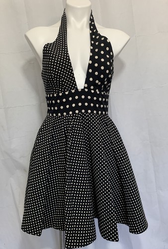 Guess A Pois Canotta Abito mini stile impero Sopra Ginocchio Lacci Taglia 4  | eBay
