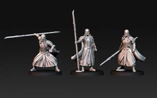 Armored Wood Elves with Halberds 32mm Miniatures Middle Earth LOTR MESBG