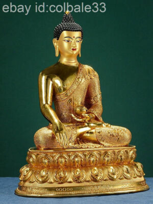42cm 16.5'' Tibet Buddhism Copper Brass gilding Sakyamuni statue Amitabha