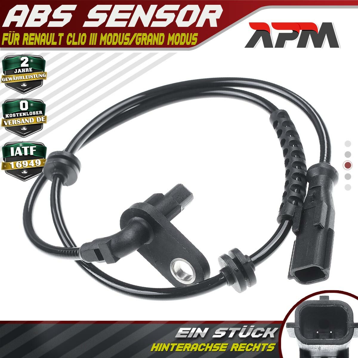 2x ABS Sensor Raddrehzahlmesser Set Vorne Links Rechts Für RENAULT