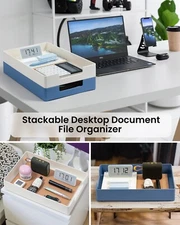 2 PACK Letter Tray Paper Organizer/Office Organizers/Rectangular Plastic Files