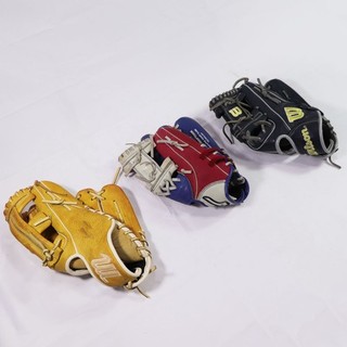 USED Lot of 3 Right Handed Baseball Gloves (Varied Brand/Size)