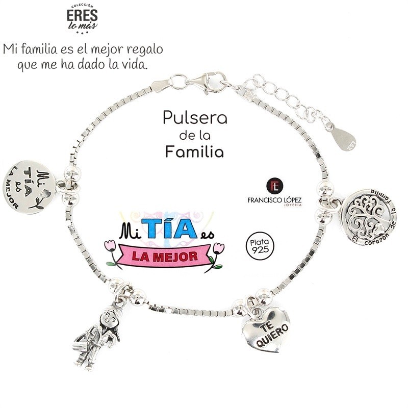 Pulsera Mi Tia Es La Mejor Plata 1 Ley Eres Lo Más