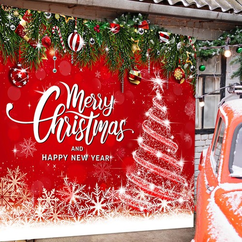 Christmas Garage Door Decorations 7 x 8 ft Christmas Tree Garage Door Banner ... - Picture 7 of 7