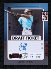 2021 Panini Contenders Rookie Draft Ticket Red 11/75 Jesus Sanchez Auto 1a4z
