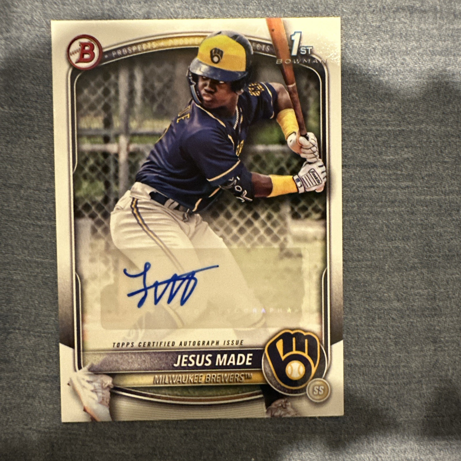 Jesus Made 2025 Bowman Auto First Prospect Rookie Milwaukee Brewers #BPA-JM 1st