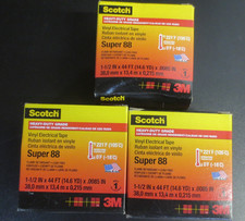 3M Scotch 88-Super Black Insulating Tape - 1 1/2 in x 44 ft - 1.5 in Wide - 3 PK
