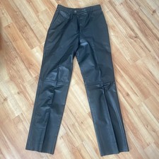 Vintage Ultra Highwaist Women 80s 90s Grunge/Goth/Biker Leather Pants 28 x 32.5