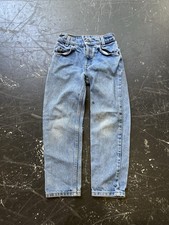 Vintage Little Levis 550 Relaxed Fit Slim 7 Kids Denim Orange Tab
