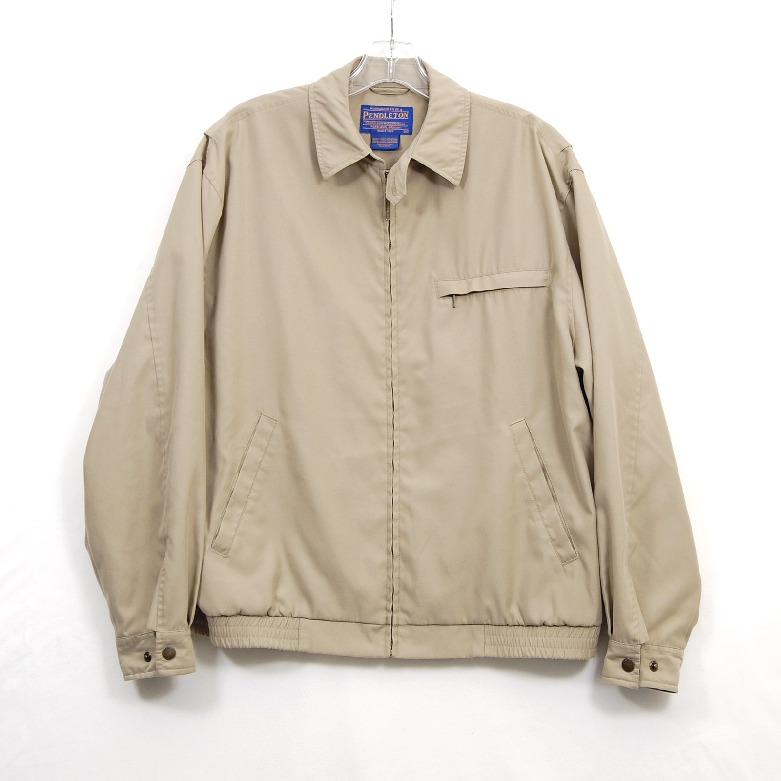 Pendleton Jacket Mens Medium Beige Full Zip Plaid… - image 1