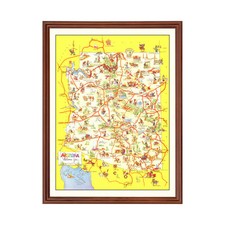 Old Map of Arizona 1942 - Vintage Arizona Art