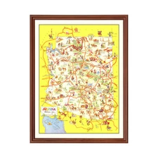 Old Map of Arizona 1942 - Vintage Arizona Art