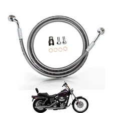 46" Front Brake Line for Dyna Low Rider Wide Glide Super Glide 1996-2006 NO ABS