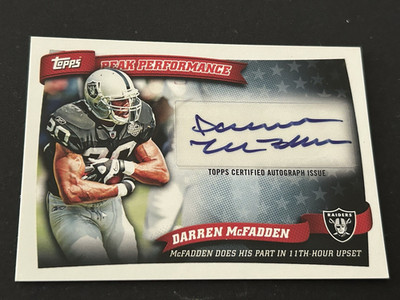 2010 Topps Peak Performance Autographs Darren McFadden #PPA-DAM Oakland Raiders