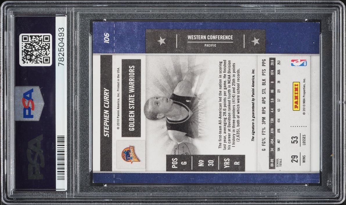 Stephen Curry 2009 Playoff Contenders Autograph #106 ROOKIE AUTO PSA 7  view 2