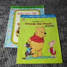 Winnie-the-Pooh  His Friends1972 Baby's First Book Wipes Clean Lot 2