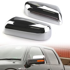 Chrome Half Mirror Cover Upper Cap For 2009-14 Ford F-150 24 Door Left Right