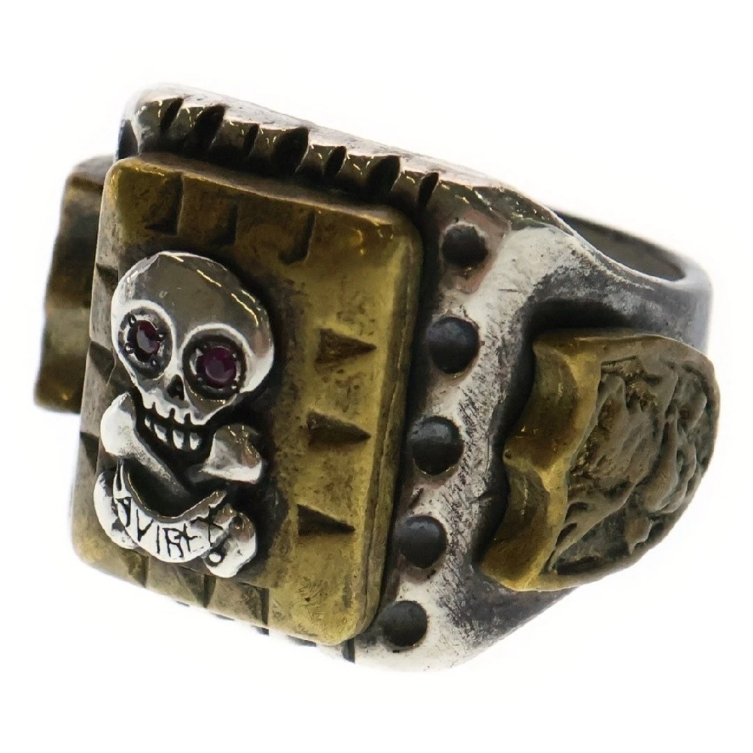 Avirex Scull Ring Skull Silver Size 20 Used 3744a8f224b02a4b0a01e95e70002d48