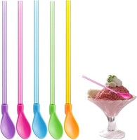 Strohhalme Mit LöFfel 15 StüCk Mehrfarbig Wiederverwendbar FüR Smoothies