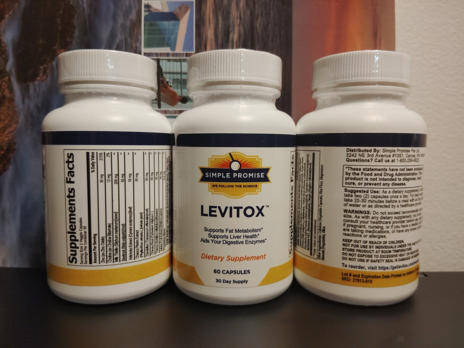 Levitox Supp for Fat Metabolism and Digestion-Simple Promise- Liver Health 3PK